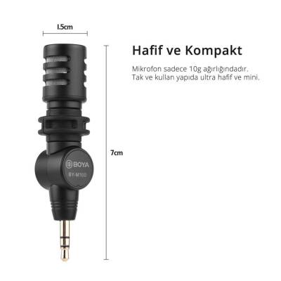 Boya BY-M100 Kompakt 3.5mm Kamera Mikrofonu - 4