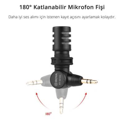 Boya BY-M100 Kompakt 3.5mm Kamera Mikrofonu - 3