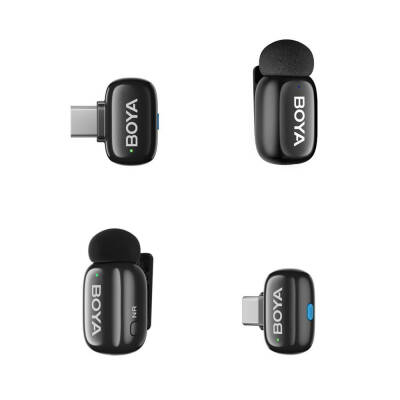 BOYA Mini 2 AI Kablosuz Yaka Mikrofonu Type-C Mat Siyah - SKU02 - 5