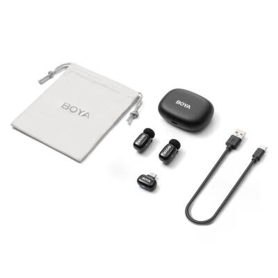 BOYA Mini 2 AI Kablosuz Yaka Mikrofonu Type-C Mat Siyah - SKU02 - 6