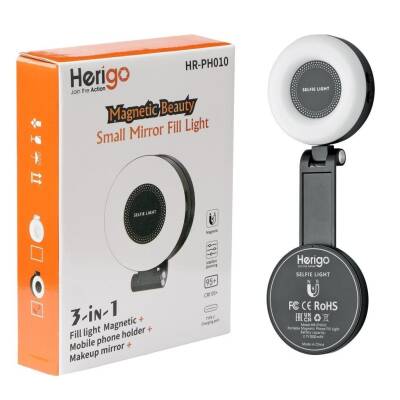 Herigo HR-PH010 Aynalı Manyetik Selfie Işığı Telefon Standı - 2