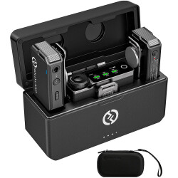 Hollyland LARK MAX Duo 2 Kişilik Kablosuz Mikrofon Sistemi (2,4 GHz, Siyah) - Hollyland