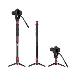 iFootage Cobra 3 Strike Monopod & Komodo K5S Fluid Tripod Kafası - 7