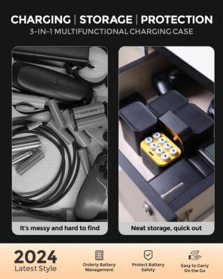 Imuto 3600 mWh AA Lityum Şarjlı Pil Seti (8’li) + 8 Yuvalı Şarj Ünitesi - 2