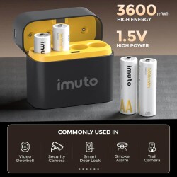 Imuto 3600mWh AA Şarj Edilebilir Lityum Pil Seti (4’lü) Hızlı Şarj Cihazı - 4