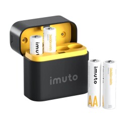 Imuto 3600mWh AA Şarj Edilebilir Lityum Pil Seti (4’lü) Hızlı Şarj Cihazı - Imuto
