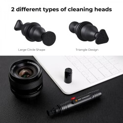 K&F Concept KF1691 Çift Taraflı Karbon Başlık Lens Temizleme Kalemi - 5