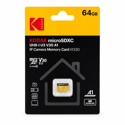 Kodak 64GB Micro SD UHS-I U3/V30/A1 Güvenlik Kamerası İçin Kart KI330 - 1