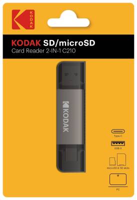 Kodak SD ve Micro SD Kart Okuyucu Type-C + USB (2-IN-1) C210 - 1