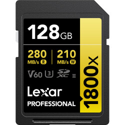 Lexar Professional 128GB 1800X 280 MB/s 4K V60 SDXC Hafıza Kartı - 1