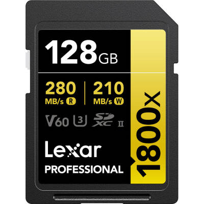 Lexar Professional 128GB 1800X 280 MB/s 4K V60 SDXC Hafıza Kartı - 1