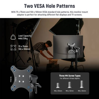 Neewer MA016 Vesa Monitörler için Işık Ayağı Bağlama Aparatı - 2
