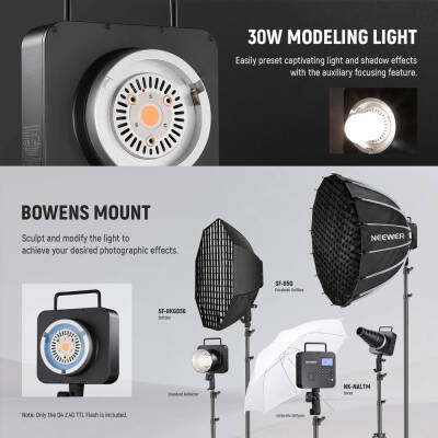 Neewer Q4 400WS 2.4G TTL Akülü Paraflaş Seti (Nikon Uyumlu) - 3