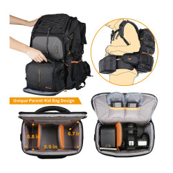 Tarion PB-01 Professional 2-in-1 Kamera Sırt Çantası (Black, 25L) - 3