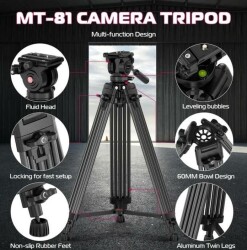 Ulanzi MT-81 Alüminyum 360° Ball Head Kafa Video Tripod - 3