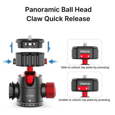 Ulanzi U-100 Pratik Ball Head Tripod Kafa - 6