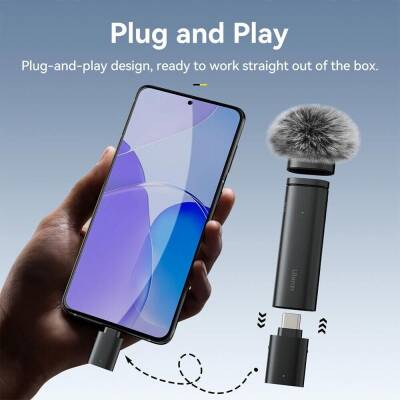 Ulanzi WM-10 Akıllı Telefon veya Tabletler için Kablosuz Klipsli Mikrofon (Type-C) - 5