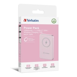 Verbatim 10000 Mah Manyetik Kablosuz (Magsafe)15W Powerbank 20 W PD Pembe Renk Kablo Dahil-(32248) - 4