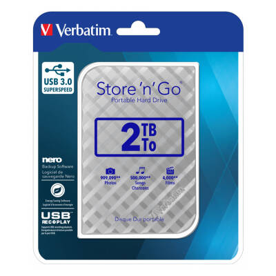 Verbatim 53198 - 2TB USB 3.0 Taşınabilir Disk (Gümüş) - 3