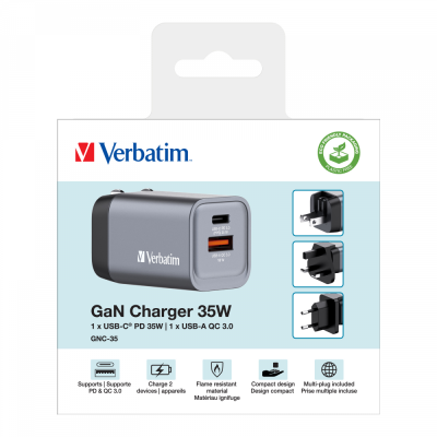 Verbatim Essentials GaN 35W Şarj Adaptörü (32200) - 4