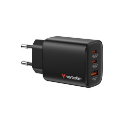 Verbatim Essentials GaN 65W Şarj Adaptörü 3-Port - Siyah (32352) - Verbatim